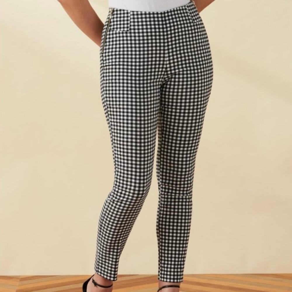 Rafaella Houndstooth Print Slim Ankle Women's Dress Pants